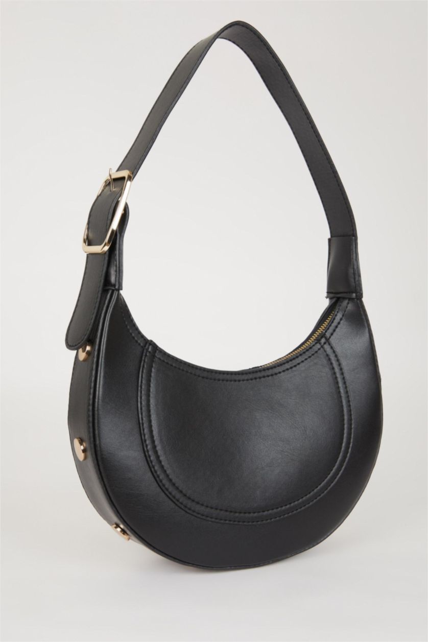 FEMME Noir Sac à Bandoulière en Similicuir pour Femme
