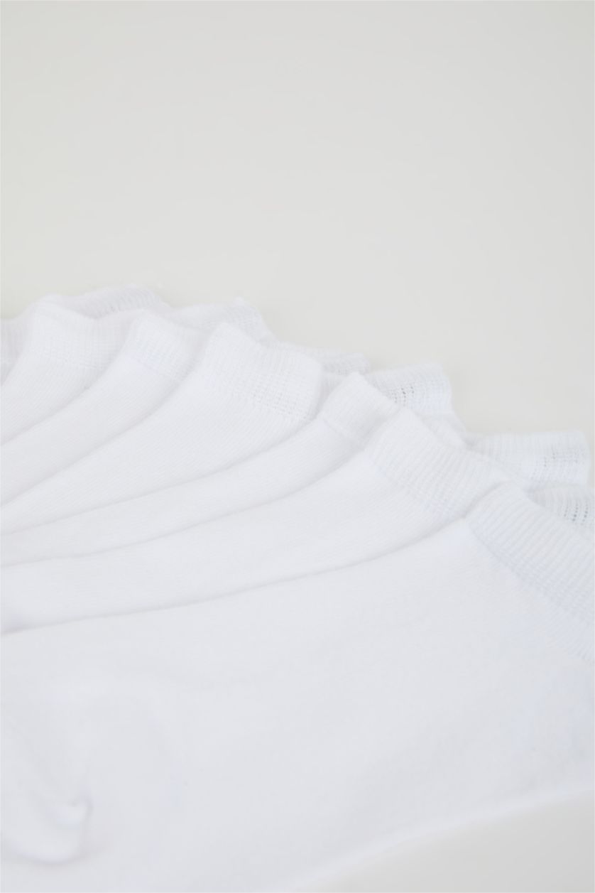 نساء أبيض 7 piece Cotton Short Socks