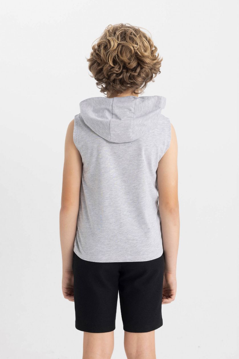 Erkek Çocuk - Genç Erkek Gri Melanj NBA Los Angeles Lakers Kapüşonlu Atlet Erkek Çocuk