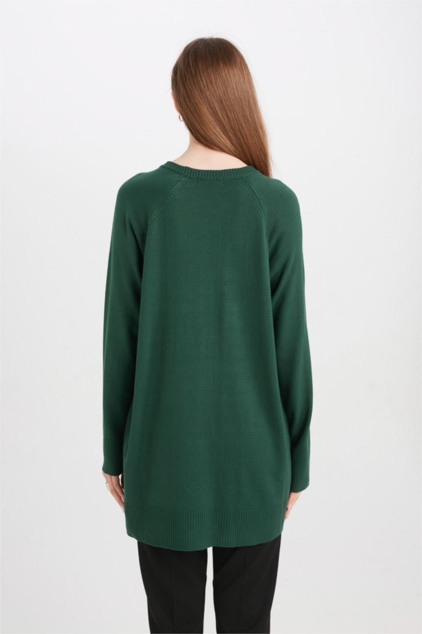 FEMME Vert Foncé Tunique coupe régulière Col Ras Du Cou