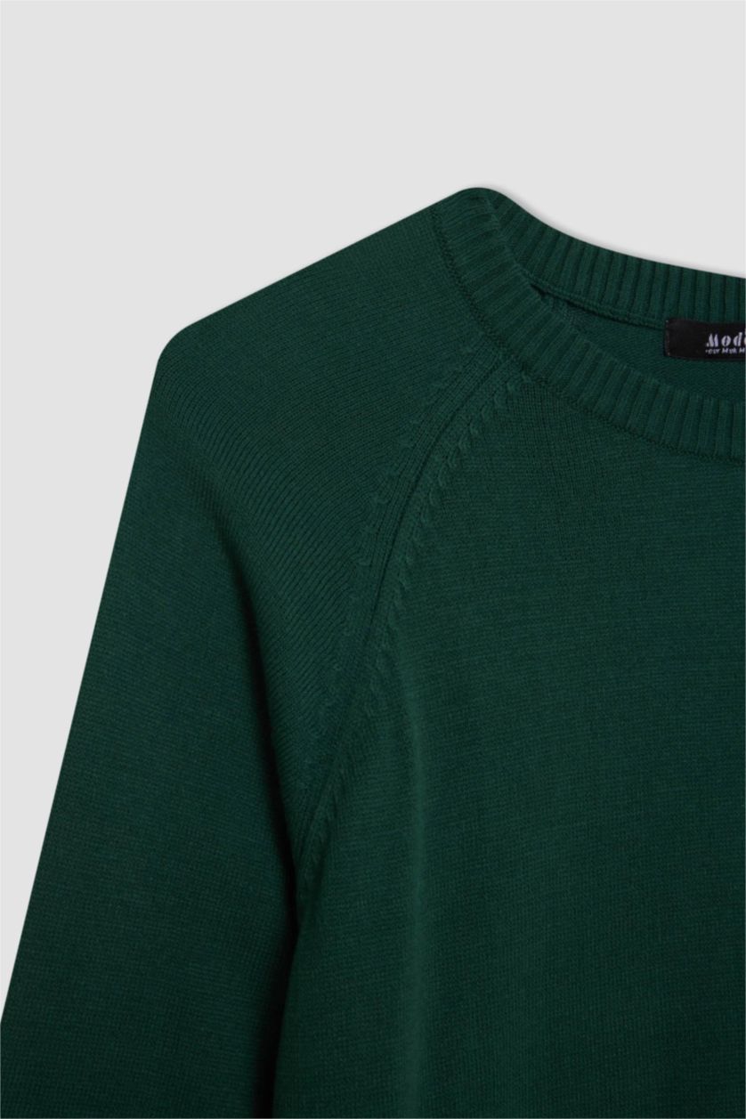 FEMME Vert Foncé Tunique coupe régulière Col Ras Du Cou