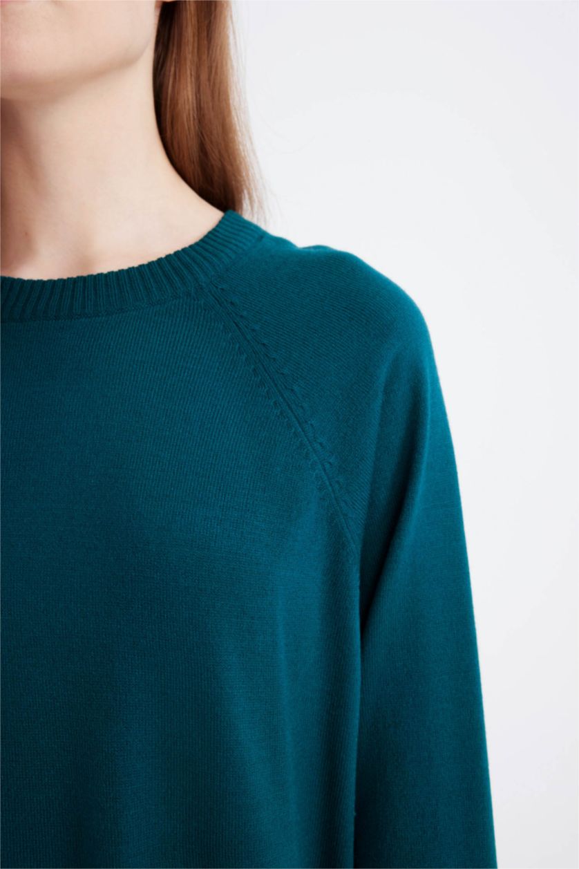 WOMAN Green Regular Fit Crew Neck Tunic