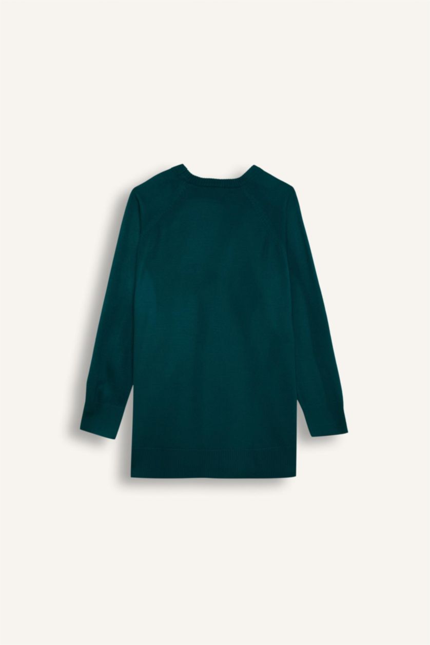 WOMAN Green Regular Fit Crew Neck Tunic
