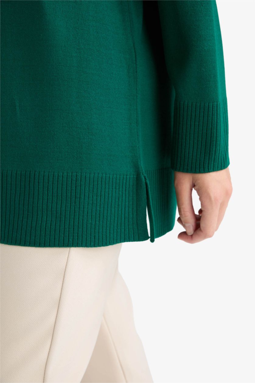 WOMAN Green Regular Fit Crew Neck Tunic