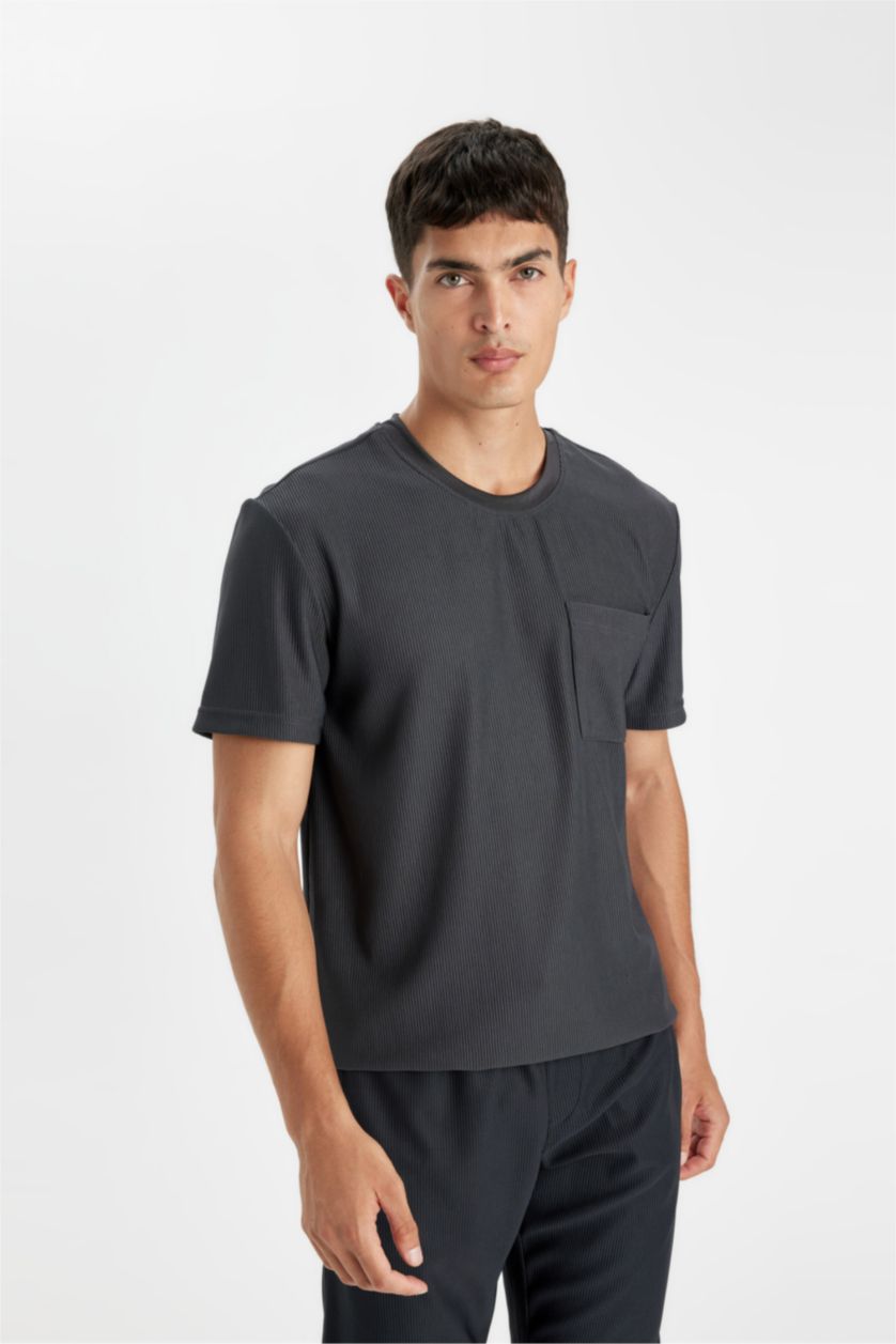 MAN Anthracite Regular Fit Crew Neck Short Sleeve T-Shirt