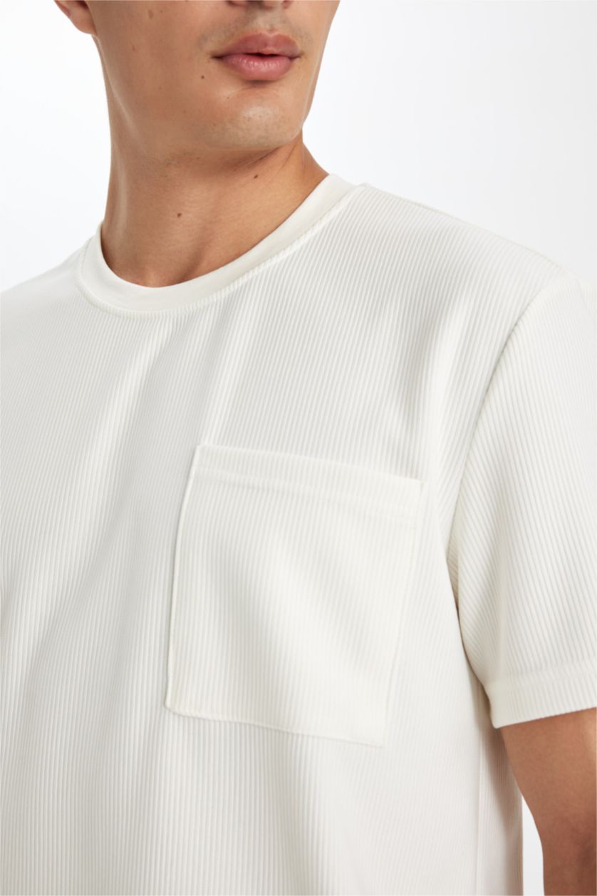 MAN Ecru Regular Fit Crew Neck Short Sleeve T-Shirt