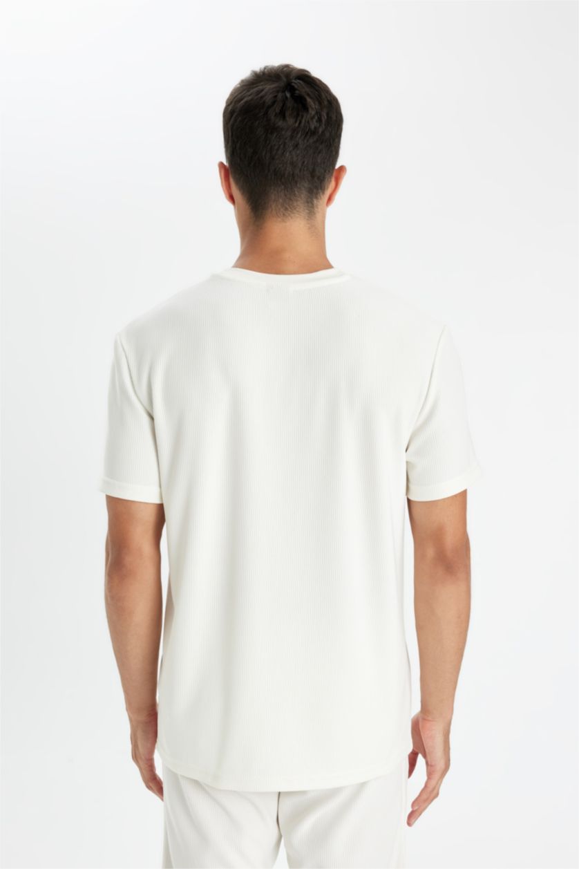 MAN Ecru Regular Fit Crew Neck Short Sleeve T-Shirt