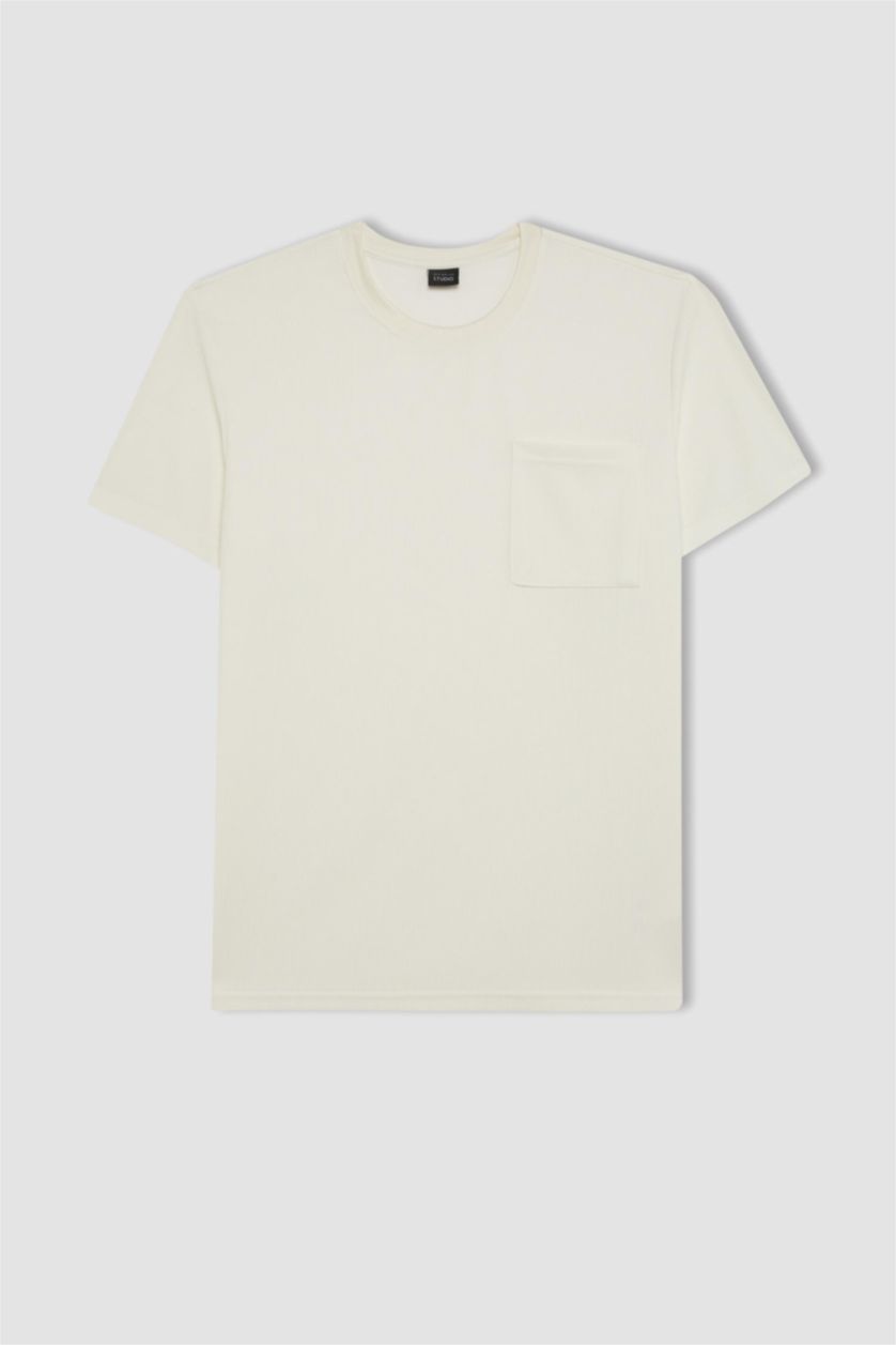 MAN Ecru Regular Fit Crew Neck Short Sleeve T-Shirt