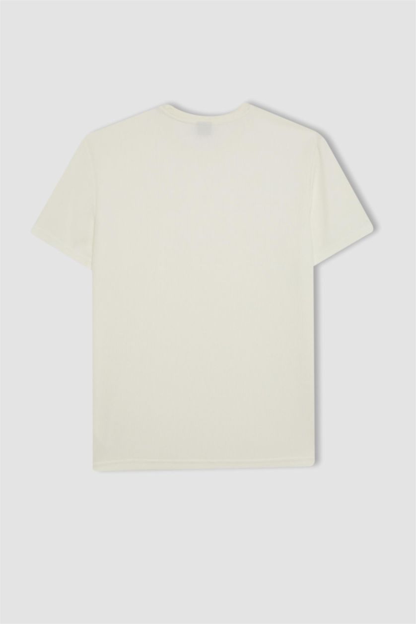 MAN Ecru Regular Fit Crew Neck Short Sleeve T-Shirt