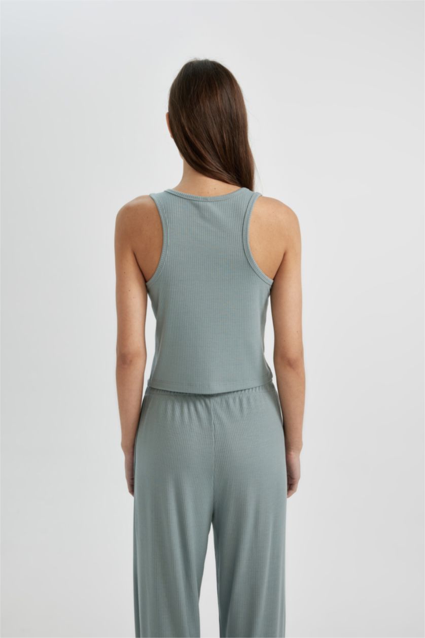 WOMAN Mat Mavi Fall in Love V-Neck Pajama Top