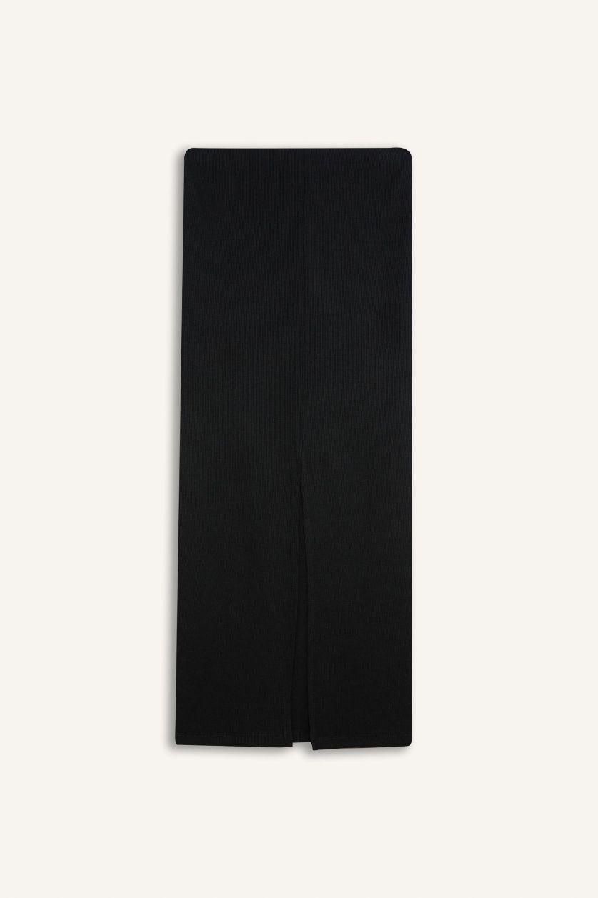 نساء أسود تنورة طويلة اسود بيزك مضلع سليم فيت بخصر عالي