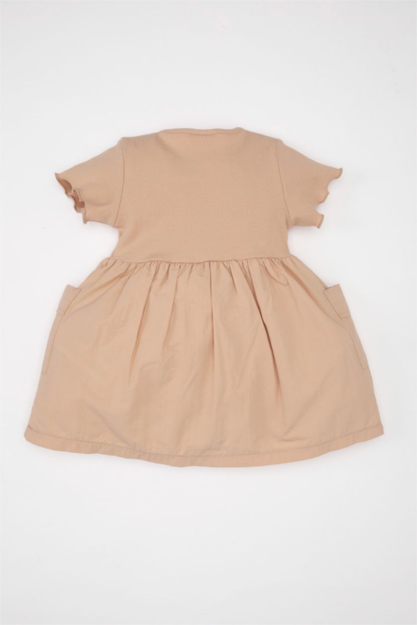 BABY GIRL Vison Baby Girl Short Sleeve Ribbed Camisole Dress