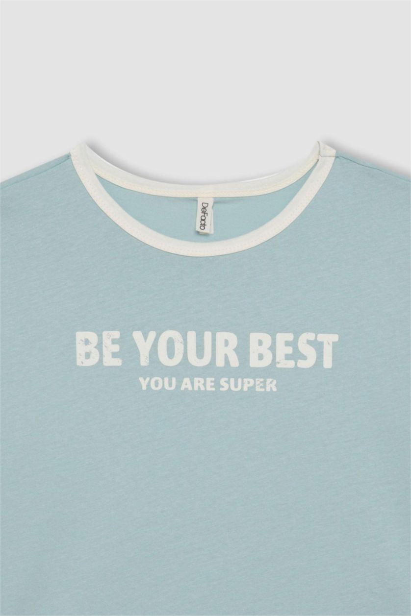 Девочки и подростки Светло-синий Футболка оверсайз для девочек