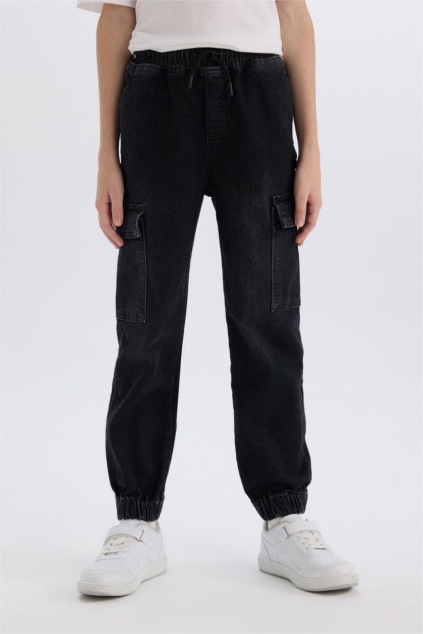 Erkek Çocuk - Genç Erkek Antrasit Kargo Fıt Jean Pantolon Erkek Çocuk