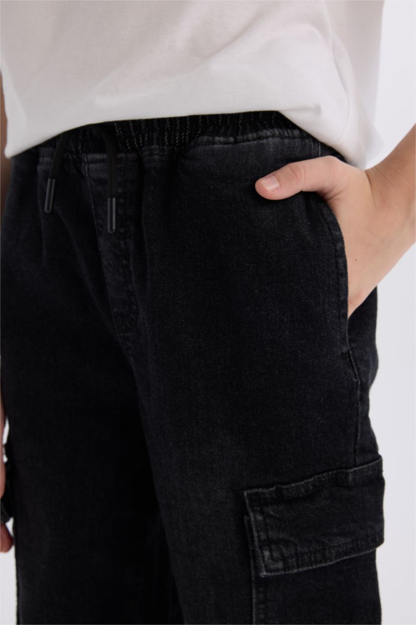 Erkek Çocuk - Genç Erkek Antrasit Kargo Fıt Jean Pantolon Erkek Çocuk