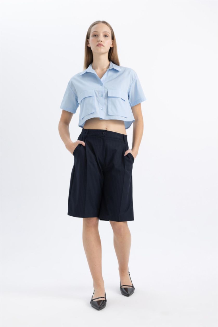 Woman NAVY High Waist Shorts