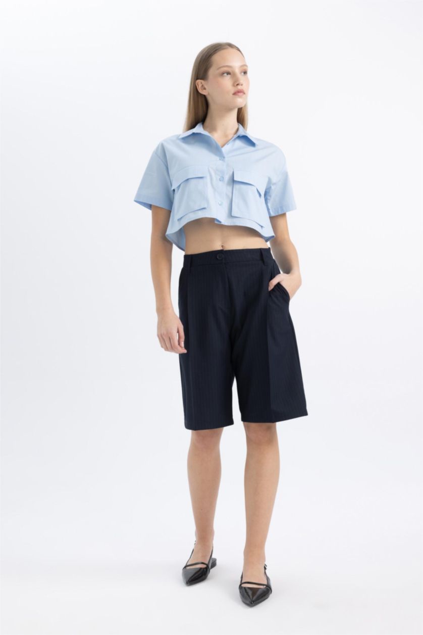 Woman NAVY High Waist Shorts