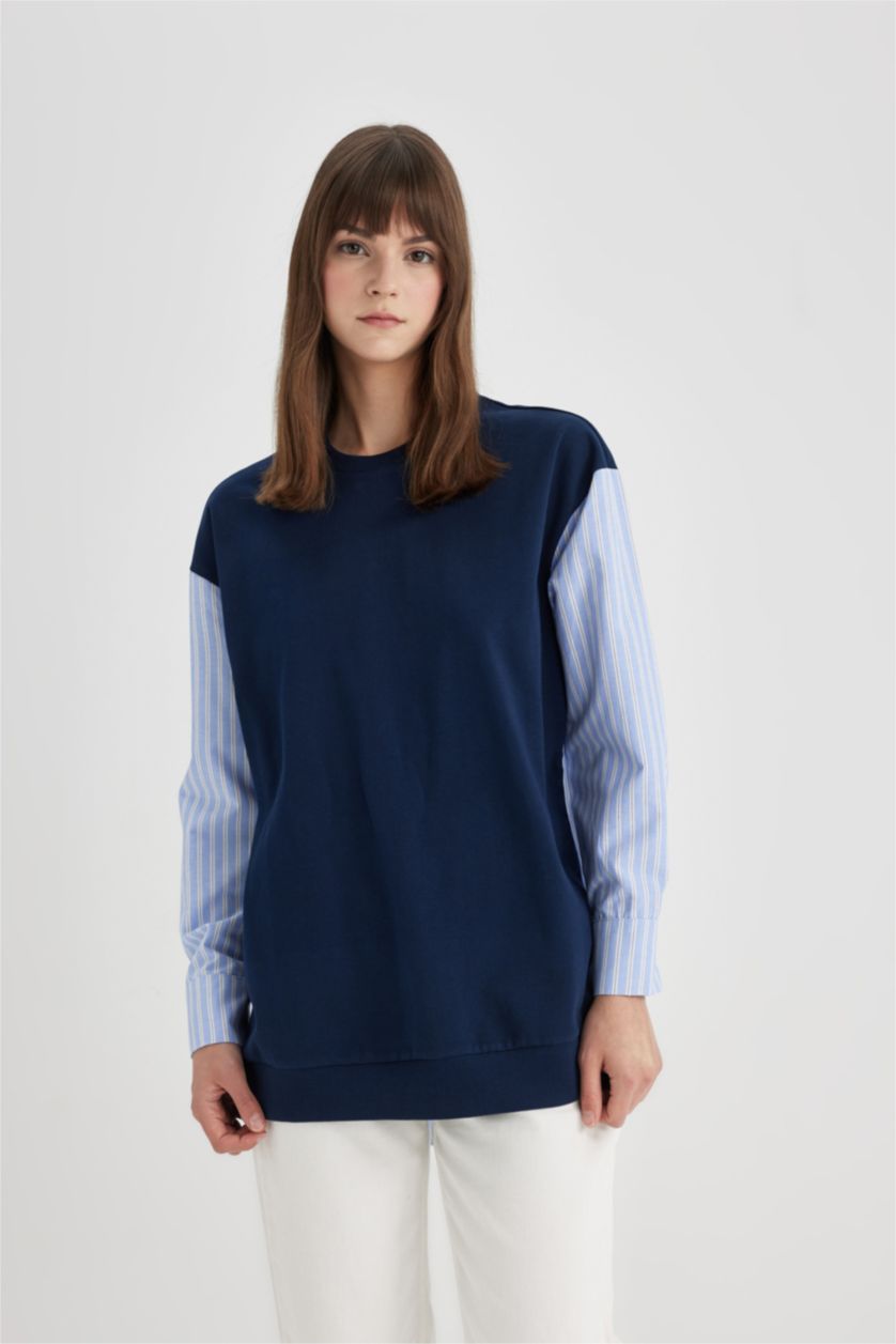 FEMME Marin Sweatshirt Coupe Régulière à Manches Longues