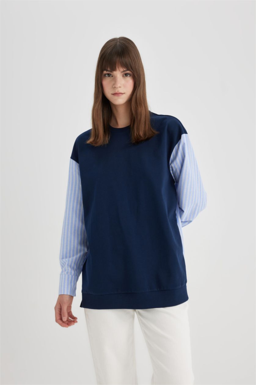 FEMME Marin Sweatshirt Coupe Régulière à Manches Longues
