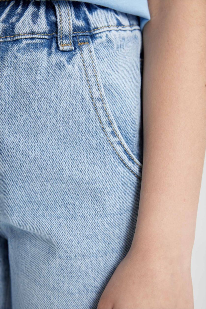 GIRLS & TEENS Light Blue Girl Paperbag Standard Leg Jeans