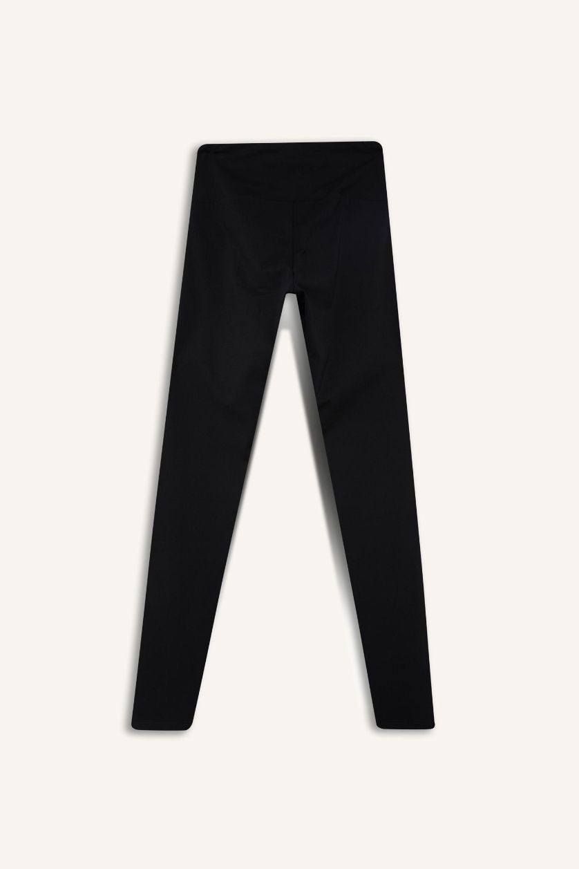 Kadın Siyah Yüksek Bel Beli Saran Toparlayıcı Esnek Premium Sporcu Tayt