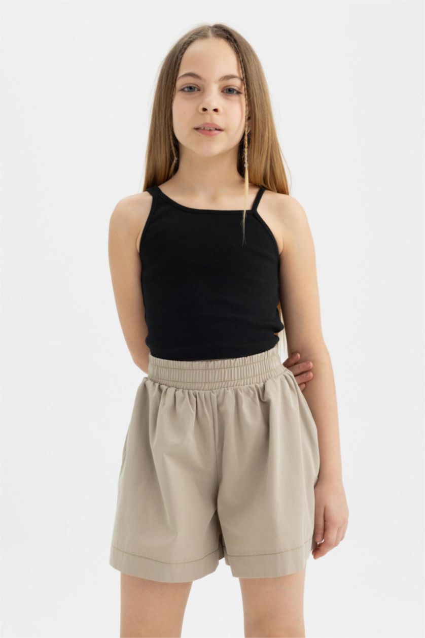 Girls & Teens Light Grey Girl Cotton Shorts