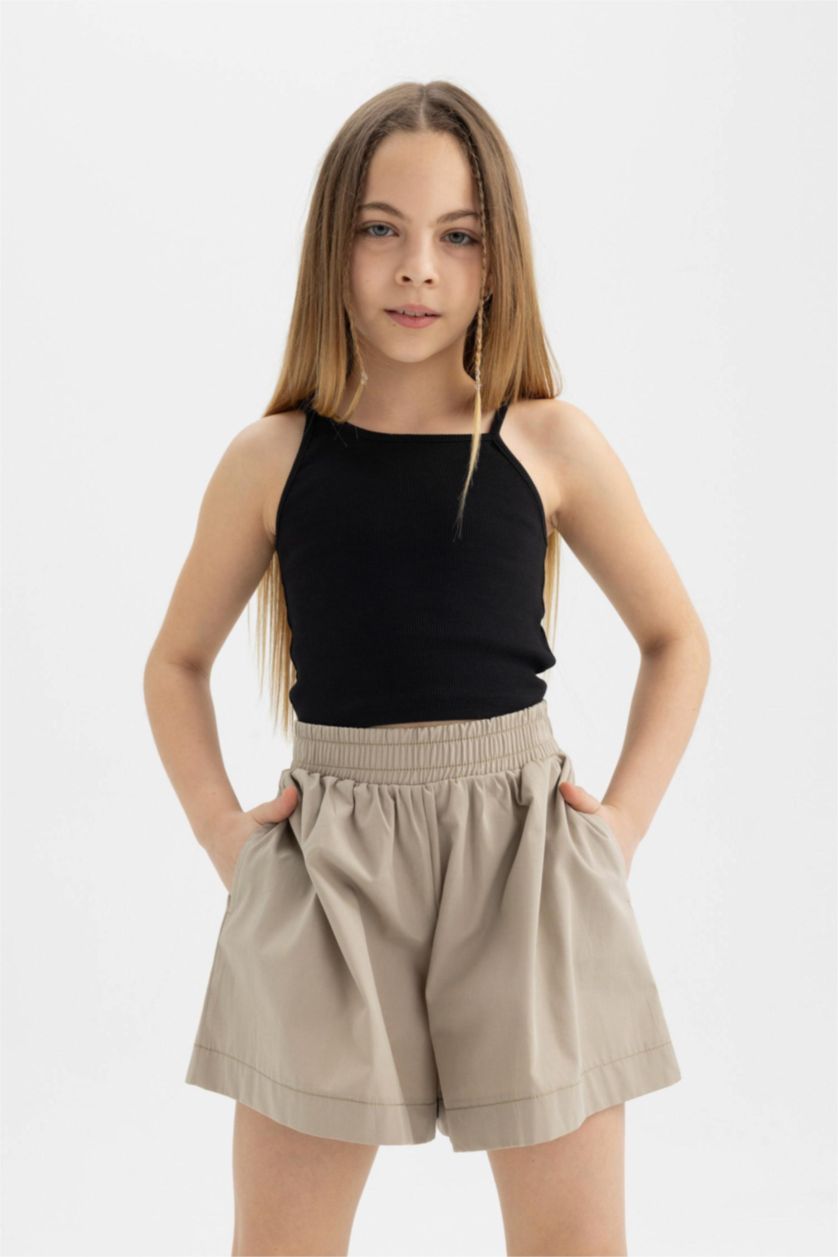 Girls & Teens Light Grey Girl Cotton Shorts