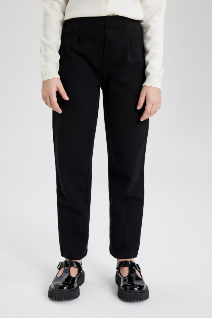 Kız Çocuk - Genç Kız Siyah Kız Çocuk Straight Fit Pantolon