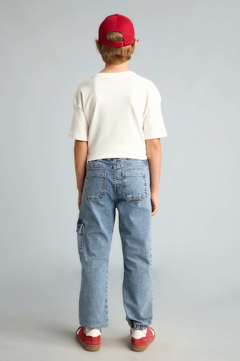 BOYS & TEENS Light Blue Boys Cargo Pocket Jogger Fit Jeans