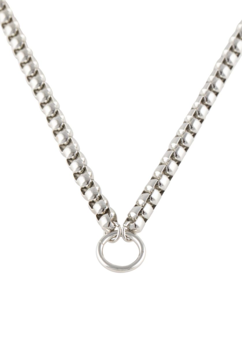 WOMAN SILVER Woman Thick Chain Ring Detailed Silver Necklace