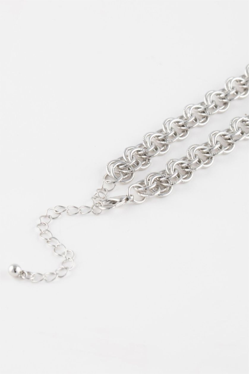 Kadın Gümüş Kadın Kalın Zincir Silver Kolye