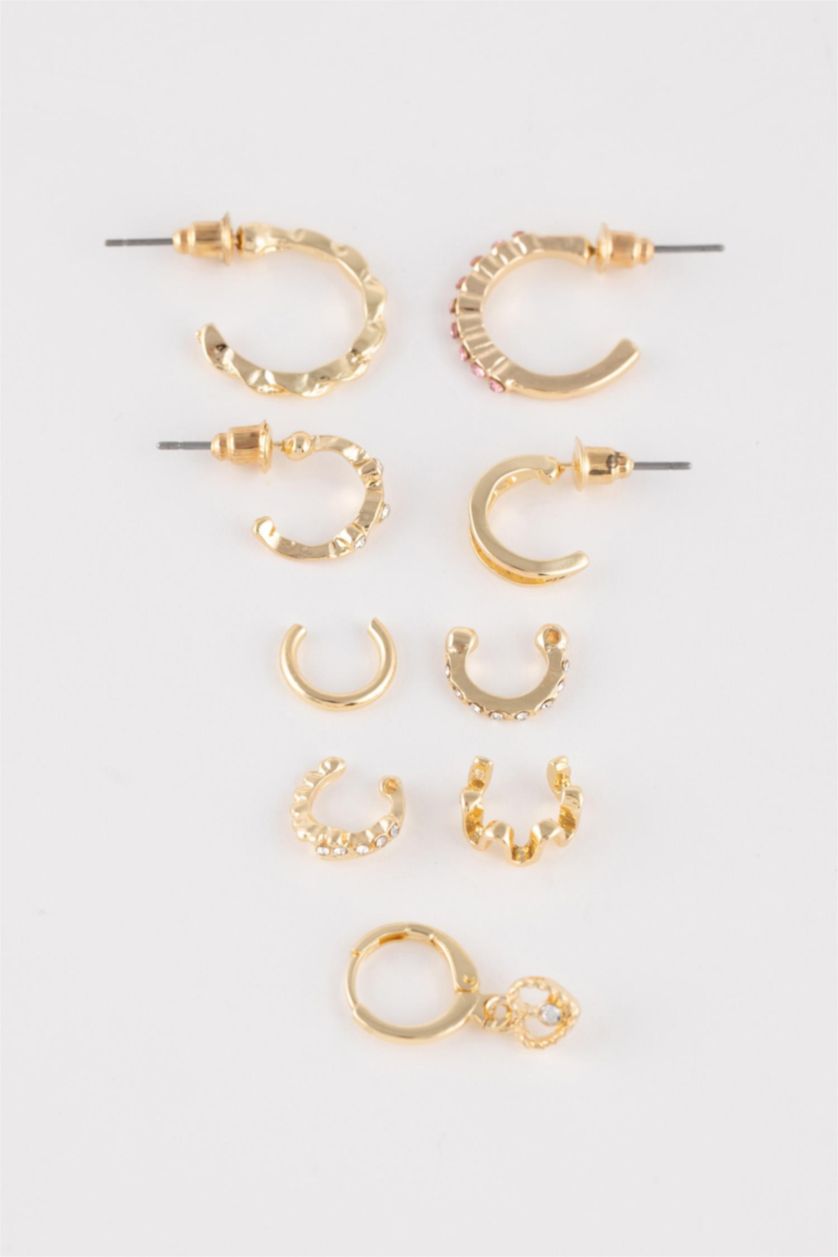 FEMME Altın Lot de 9 paires de Boucles d'oreilles dorées pour femme