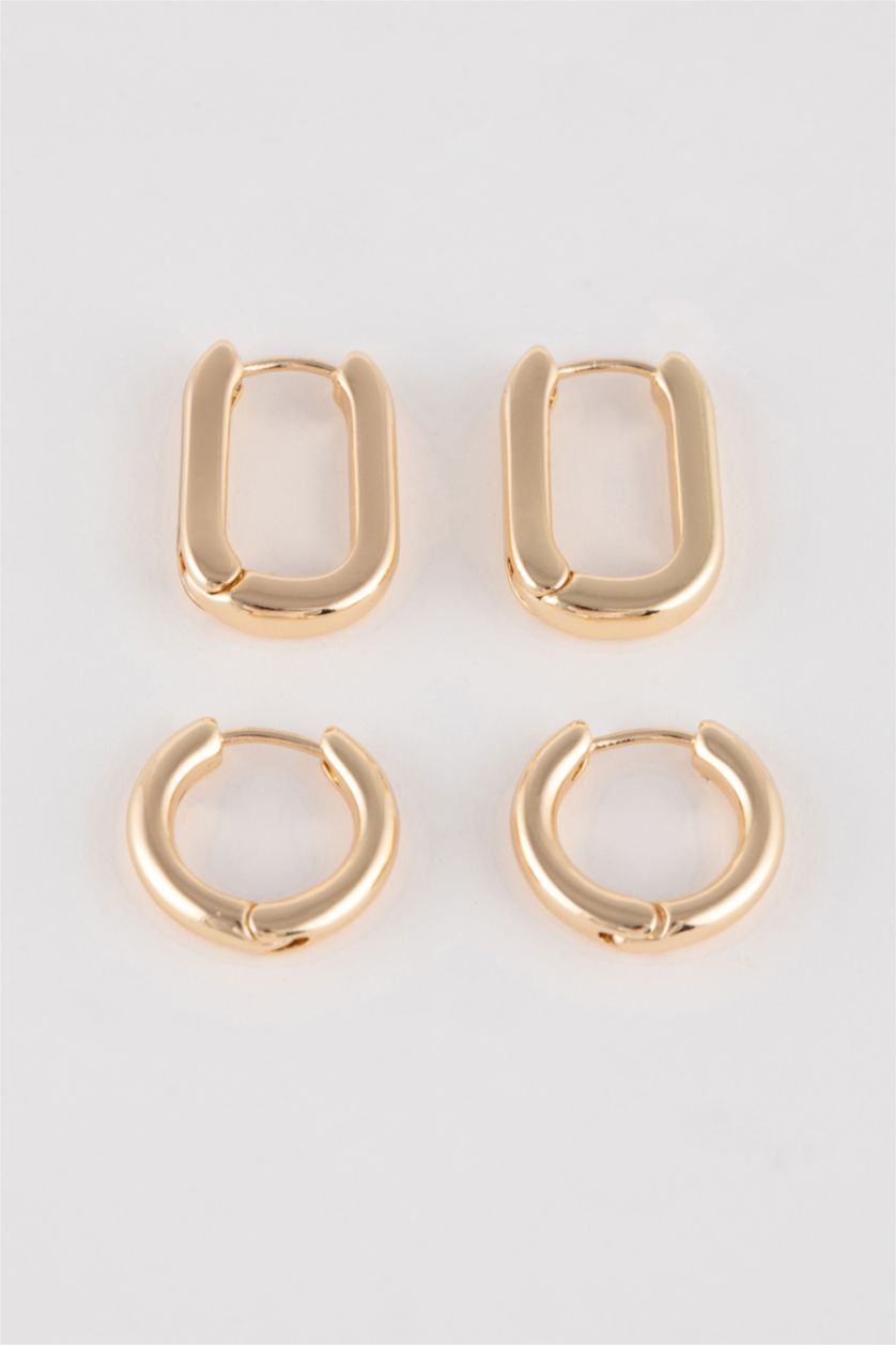 Woman Altın Woman 2 Piece Gold Earrings