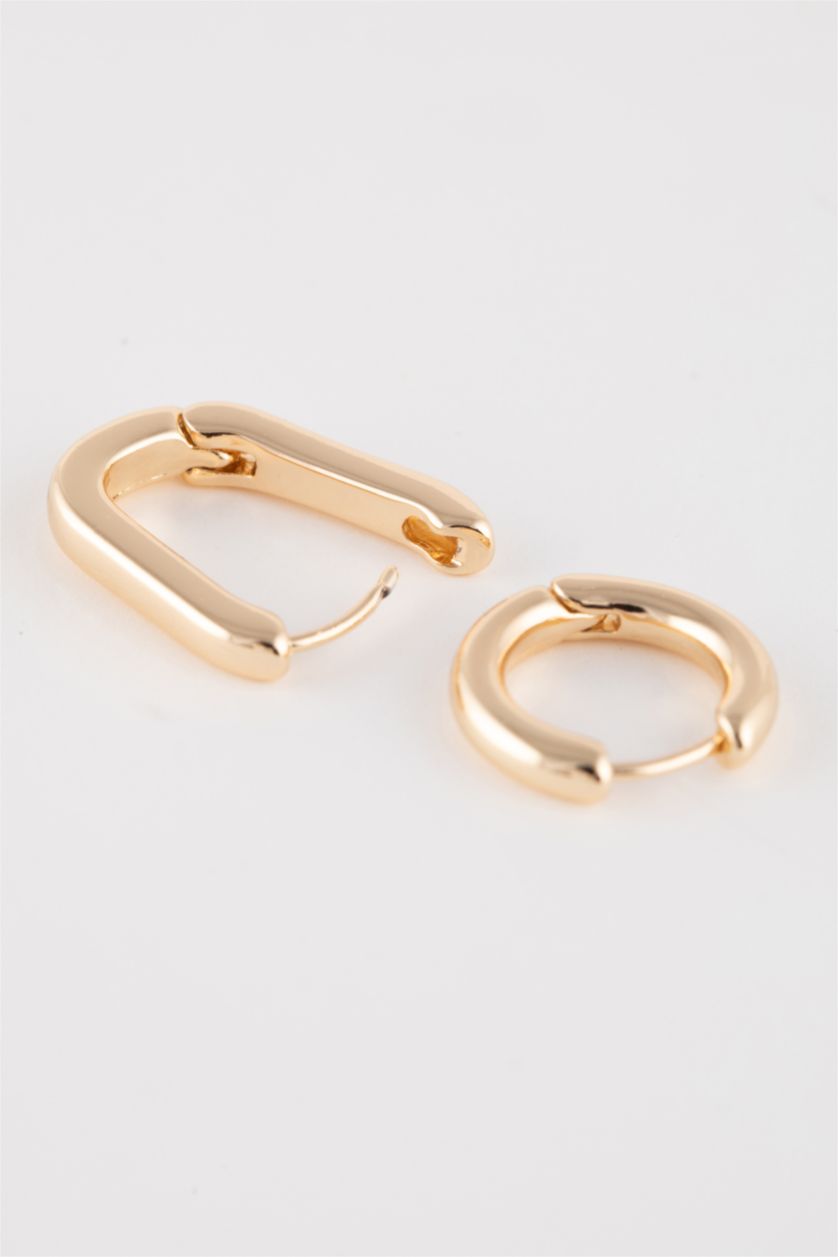 Woman Altın Woman 2 Piece Gold Earrings
