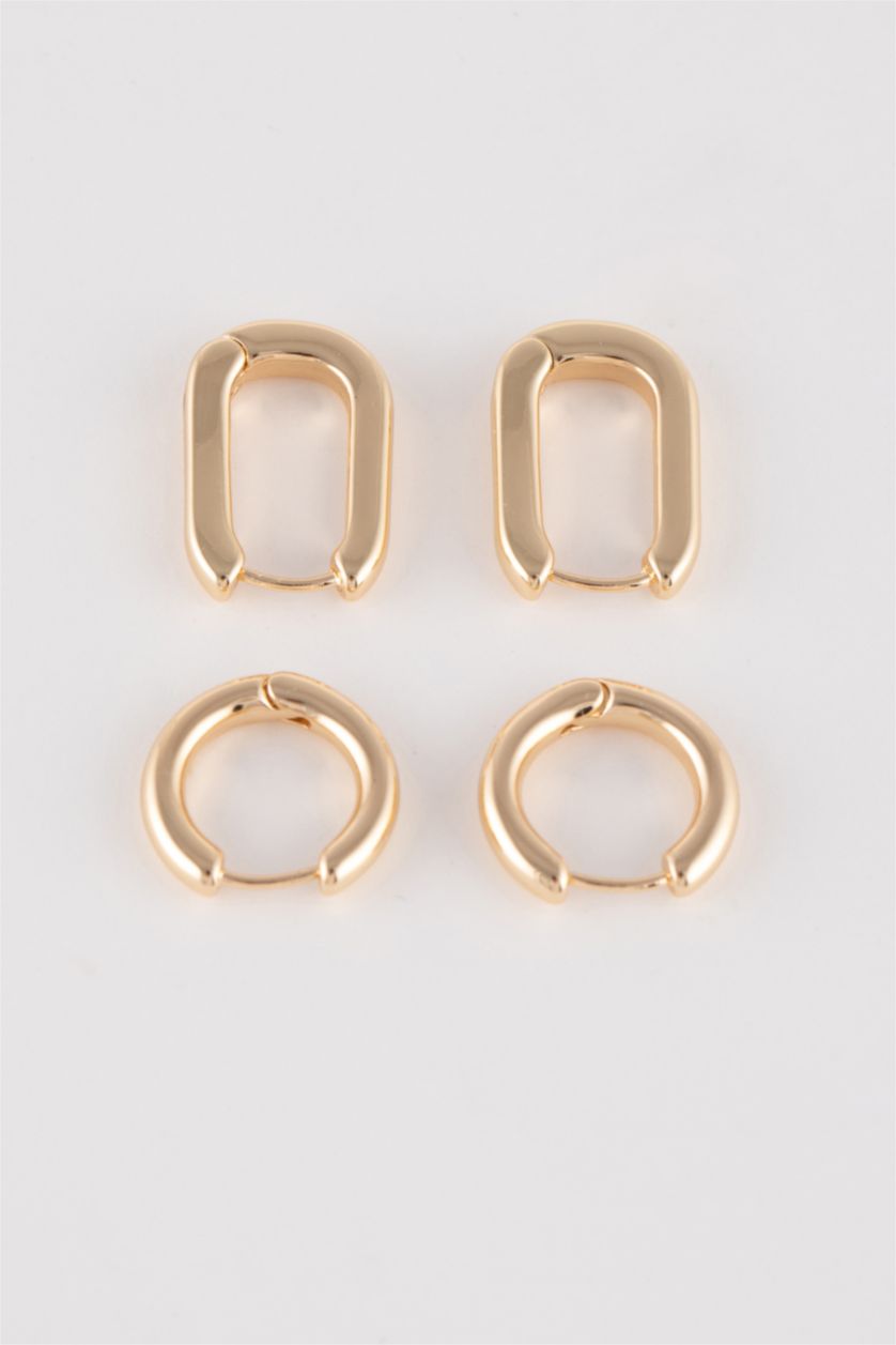Woman Altın Woman 2 Piece Gold Earrings