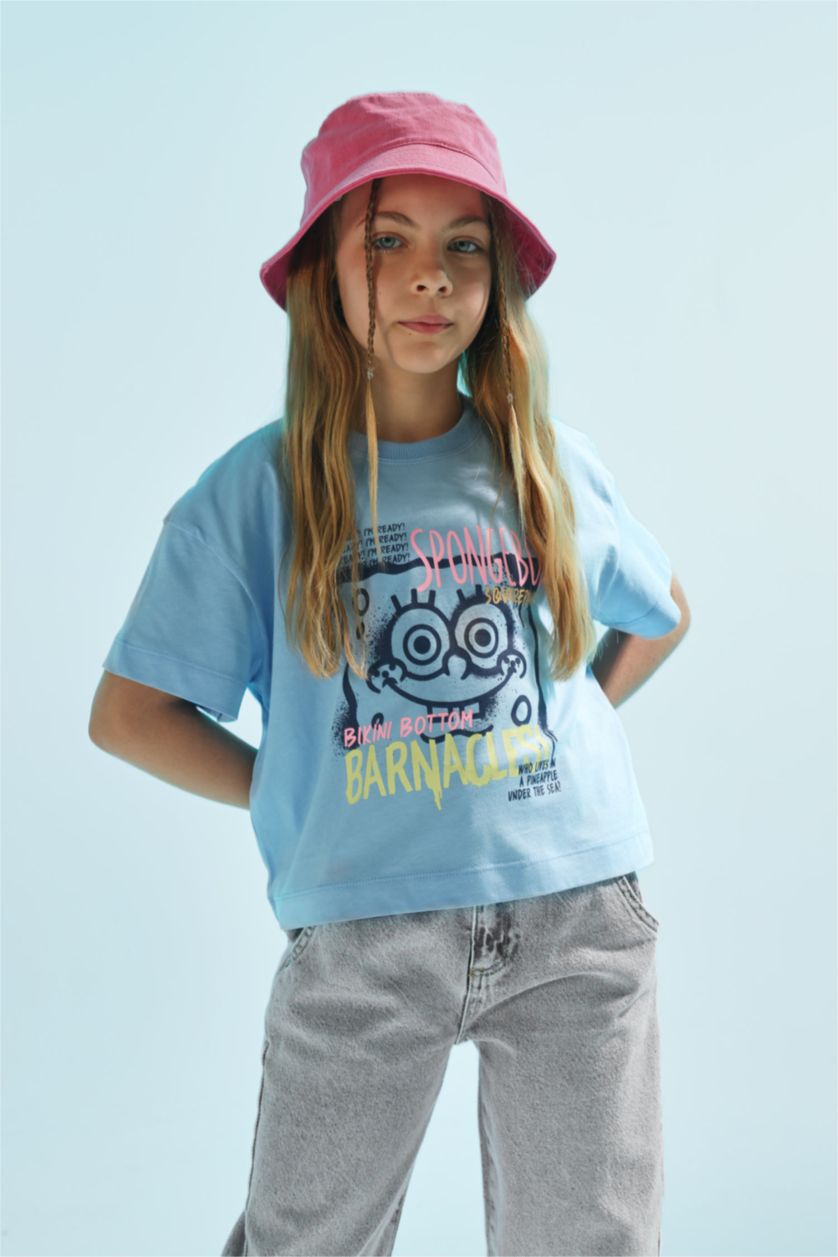 FILLES BLEU Clair T-shirt à manches courtes Spongebob Squarepants Fille