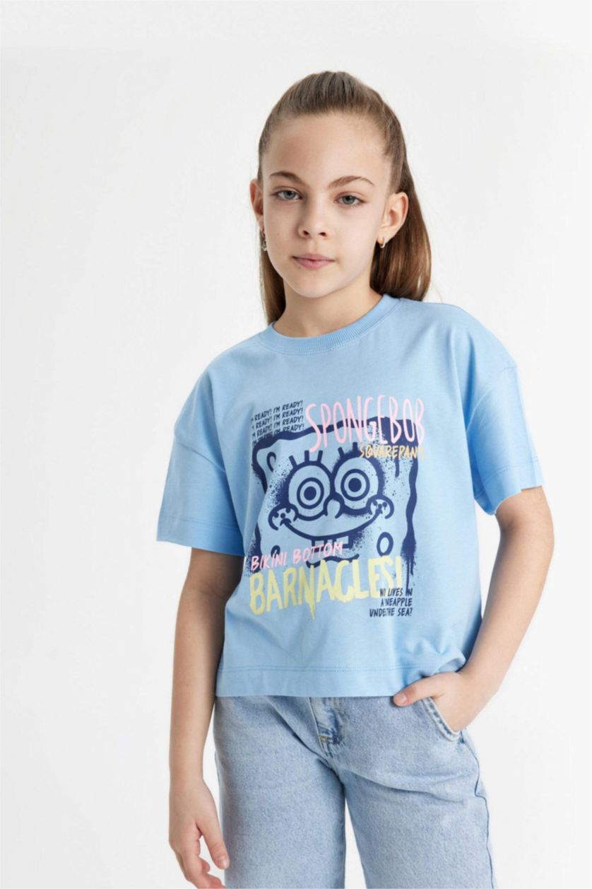 FILLES BLEU Clair T-shirt à manches courtes Spongebob Squarepants Fille
