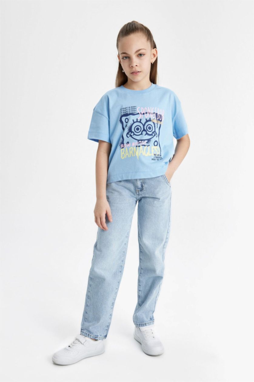 FILLES BLEU Clair T-shirt à manches courtes Spongebob Squarepants Fille