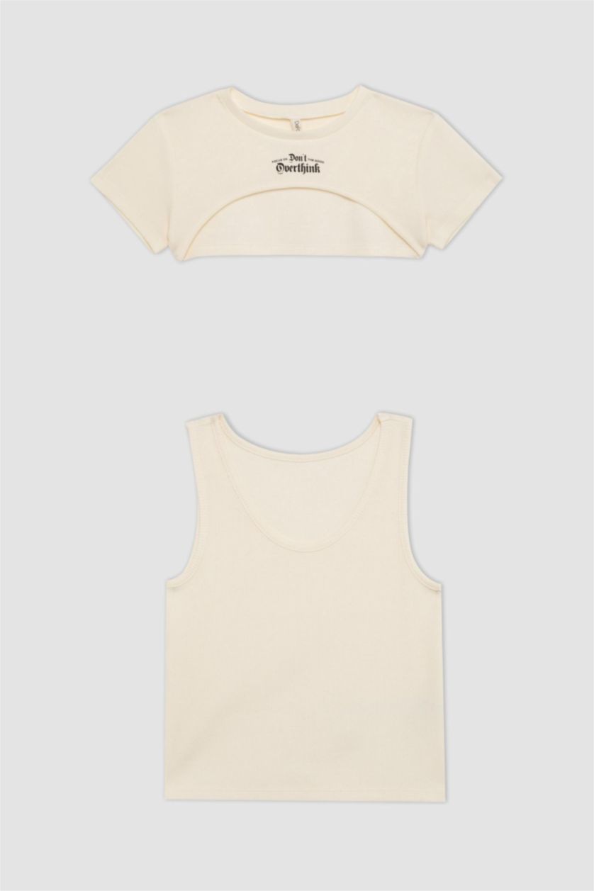 بنات بيج فاتح سيت بناتي فانيلة وبوليرو - قطعتين