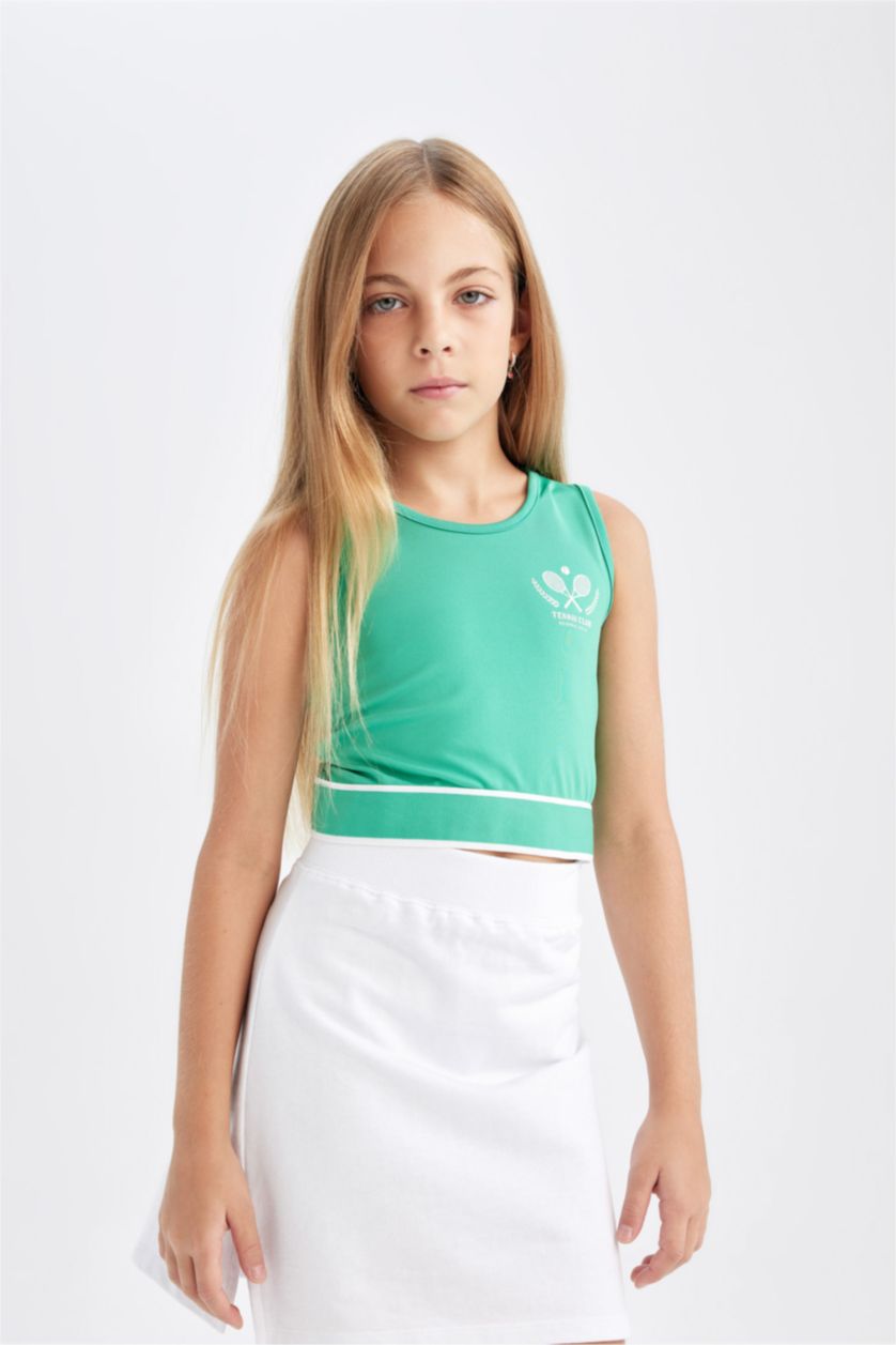 بناتي أخضر تي شيرت كت بناتي بطبعة شعار سليم فيت بدون كم