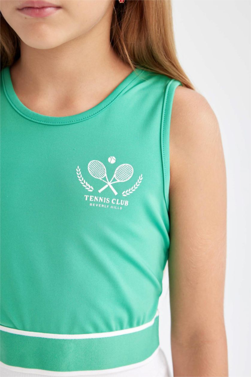 بناتي أخضر تي شيرت كت بناتي بطبعة شعار سليم فيت بدون كم