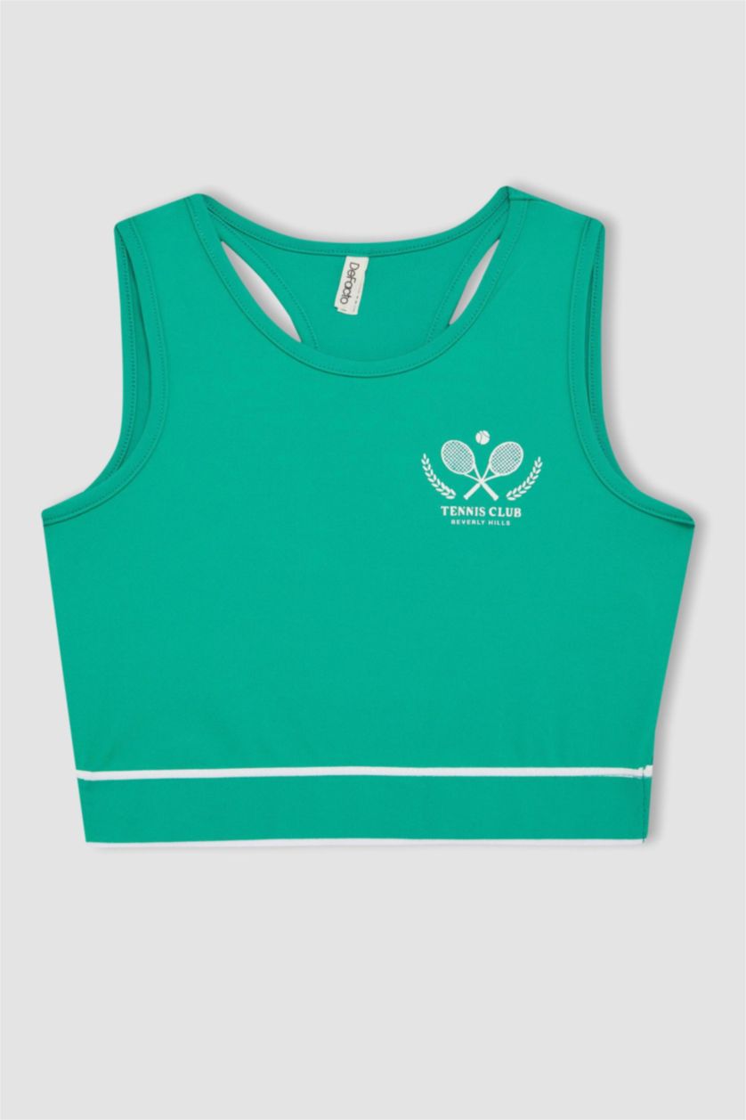 بناتي أخضر تي شيرت كت بناتي بطبعة شعار سليم فيت بدون كم