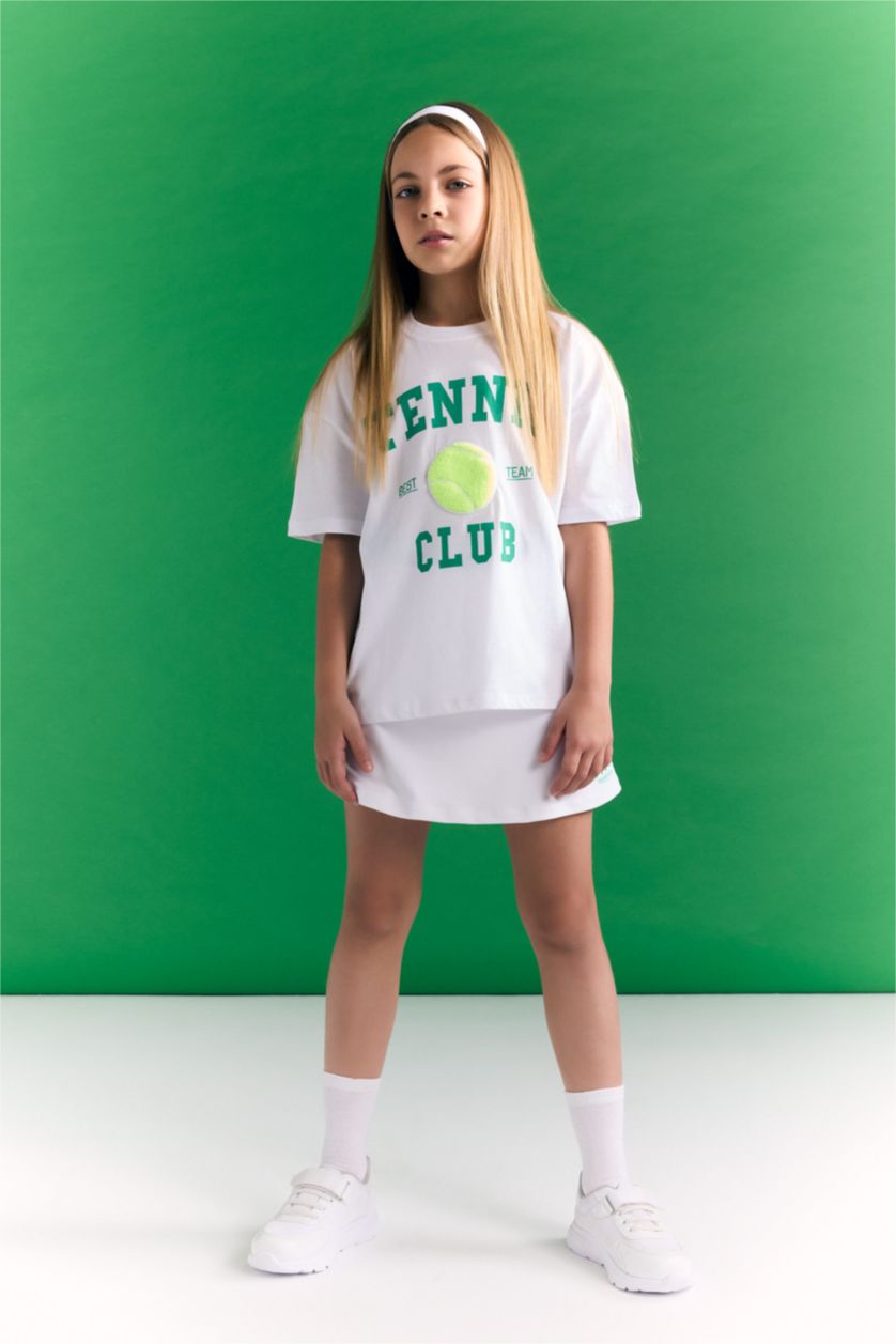 Girls & Teens White Girl Oversize Printed Short Sleeve T-Shirt