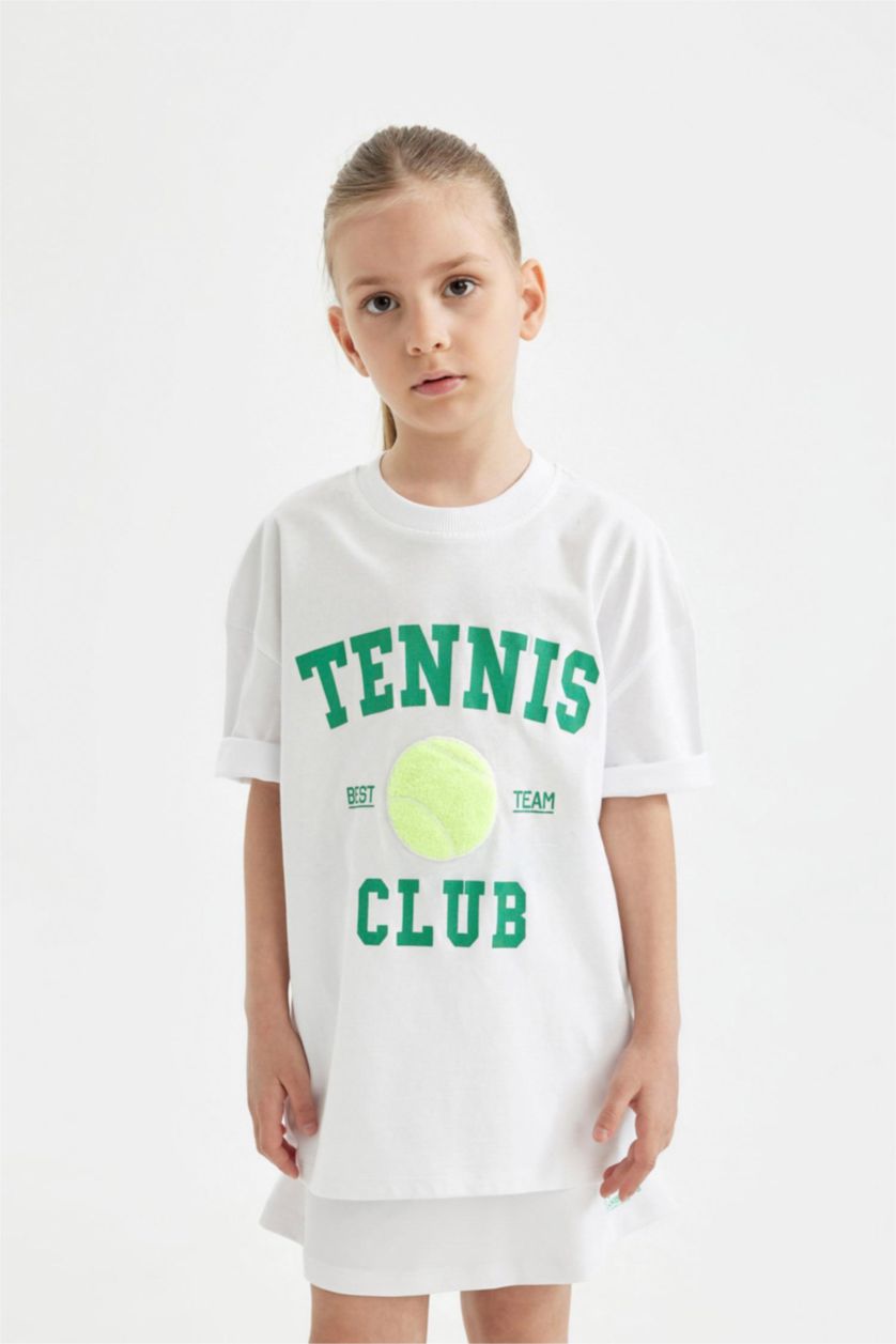 Girls & Teens White Girl Oversize Printed Short Sleeve T-Shirt