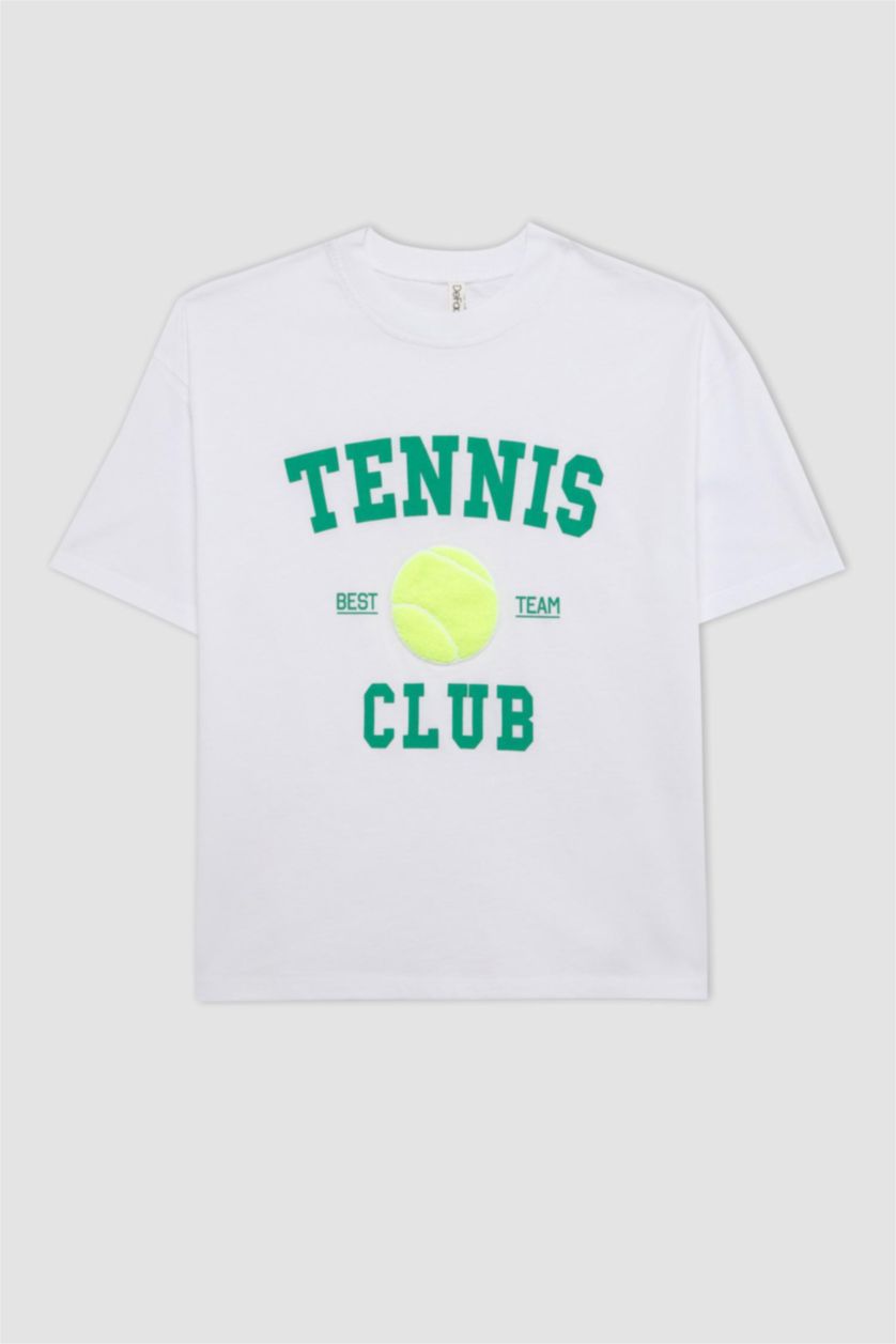 Girls & Teens White Girl Oversize Printed Short Sleeve T-Shirt