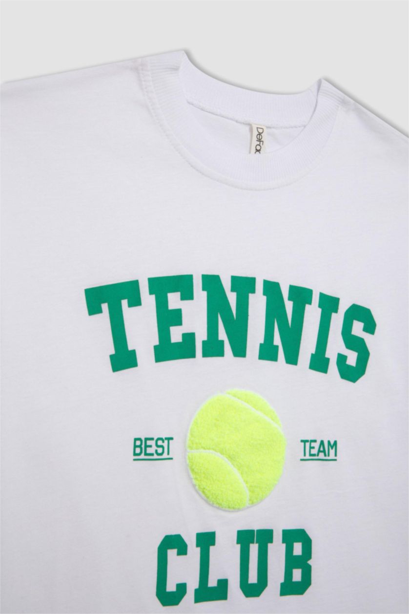 Girls & Teens White Girl Oversize Printed Short Sleeve T-Shirt