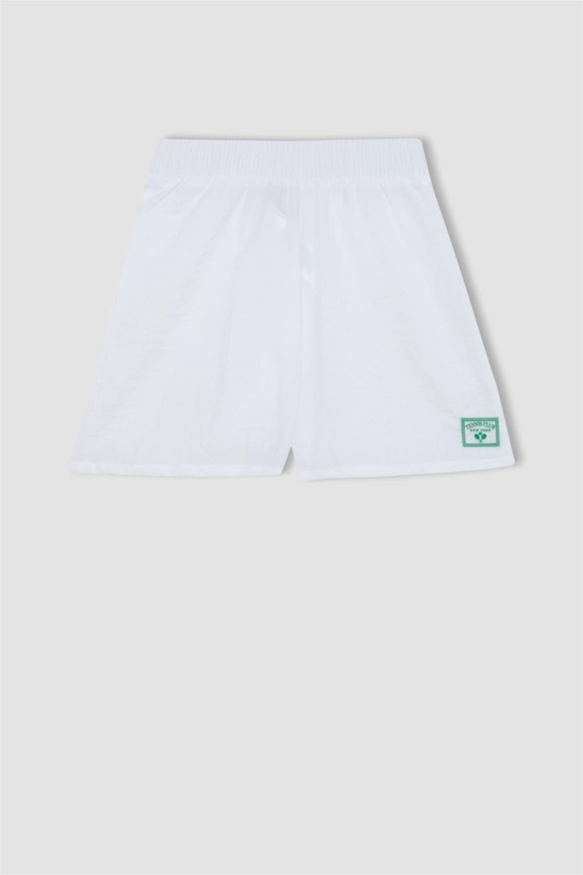 Kız Çocuk - Genç Kız Beyaz Baskılı Şort Kız Çocuk