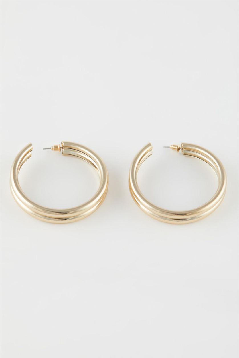 FEMME Altın Boucles d'oreilles créoles dorées pour femme