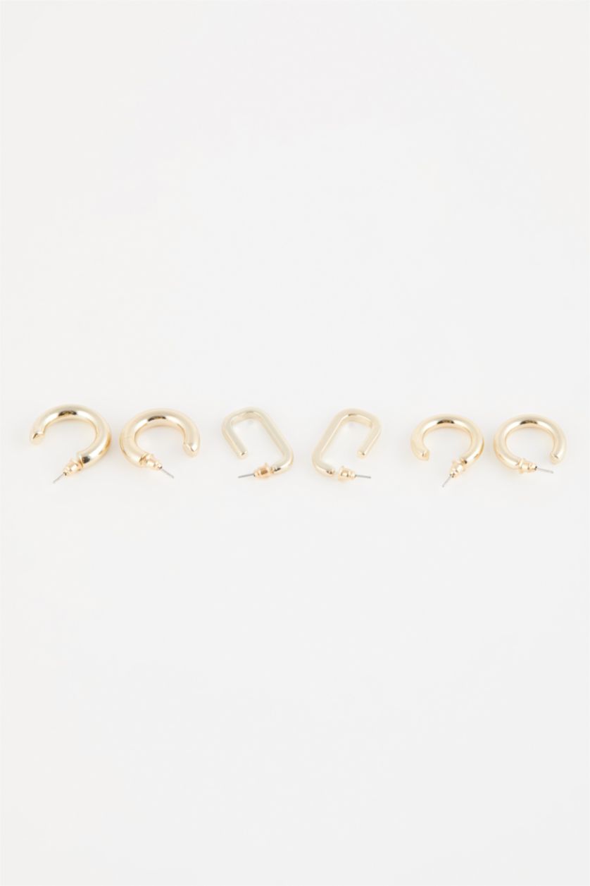 WOMAN GOLD Woman 3 Piece Gold Hoop Earrings
