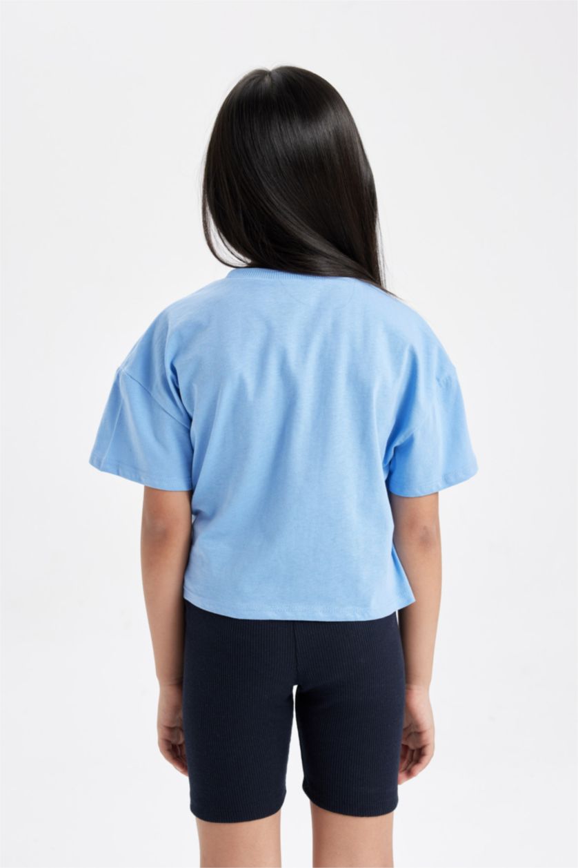 Girls & Teens Blue Girl Looney Tunes Short Sleeve Crop T-Shirt